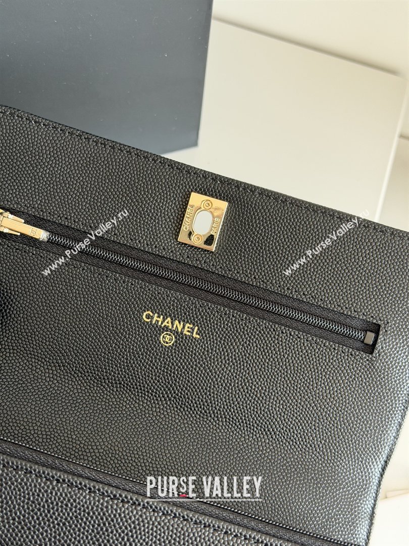 Chanel Wallet On Chain with Top Handle Grained Shiny Calfskin AP4931 Black 2026 (YEZI-26040711)
