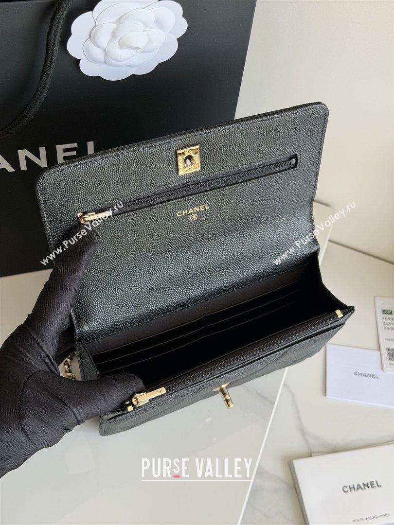 Chanel Wallet On Chain with Top Handle Grained Shiny Calfskin AP4931 Black 2026 (YEZI-26040711)