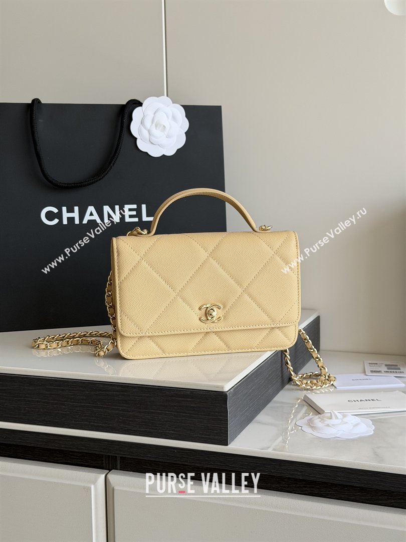 Chanel Wallet On Chain with Top Handle Grained Shiny Calfskin AP4931 Apricot 2026 (YEZI-26040712)