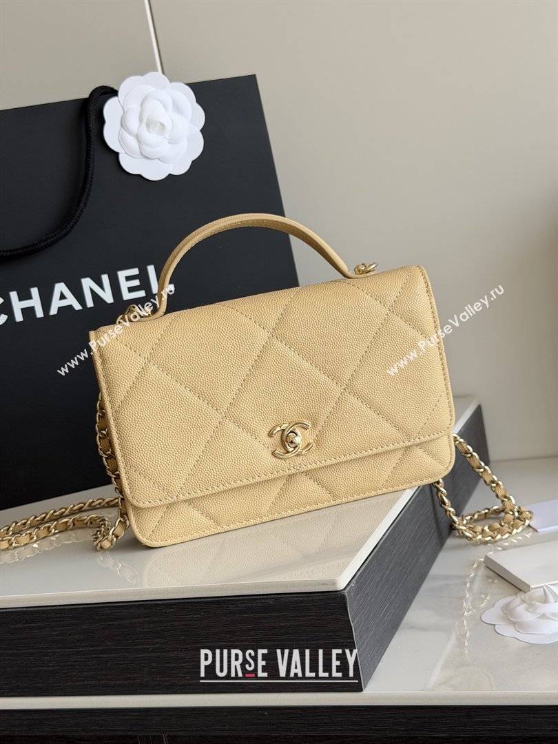 Chanel Wallet On Chain with Top Handle Grained Shiny Calfskin AP4931 Apricot 2026 (YEZI-26040712)