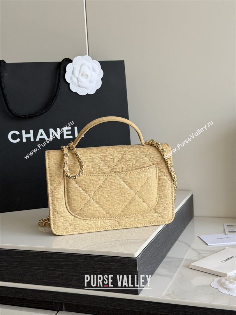 Chanel Wallet On Chain with Top Handle Grained Shiny Calfskin AP4931 Apricot 2026 (YEZI-26040712)