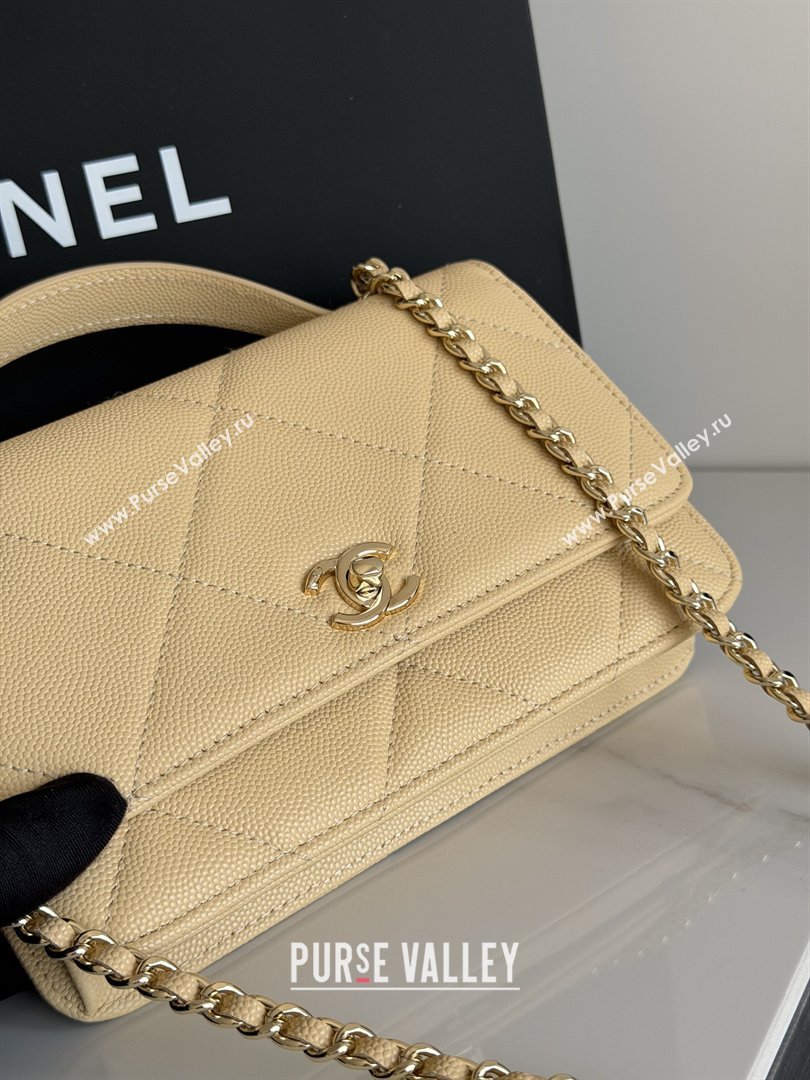 Chanel Wallet On Chain with Top Handle Grained Shiny Calfskin AP4931 Apricot 2026 (YEZI-26040712)