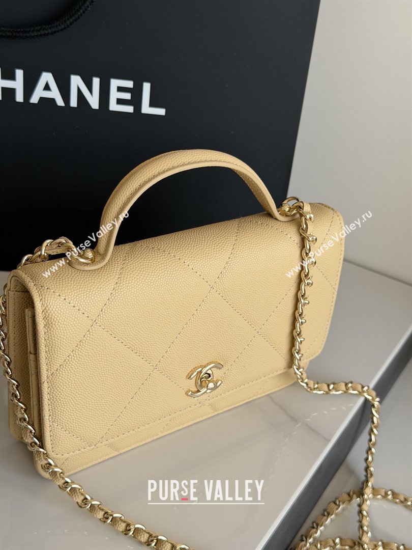 Chanel Wallet On Chain with Top Handle Grained Shiny Calfskin AP4931 Apricot 2026 (YEZI-26040712)