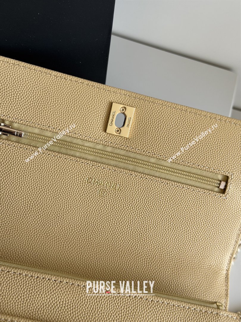 Chanel Wallet On Chain with Top Handle Grained Shiny Calfskin AP4931 Apricot 2026 (YEZI-26040712)