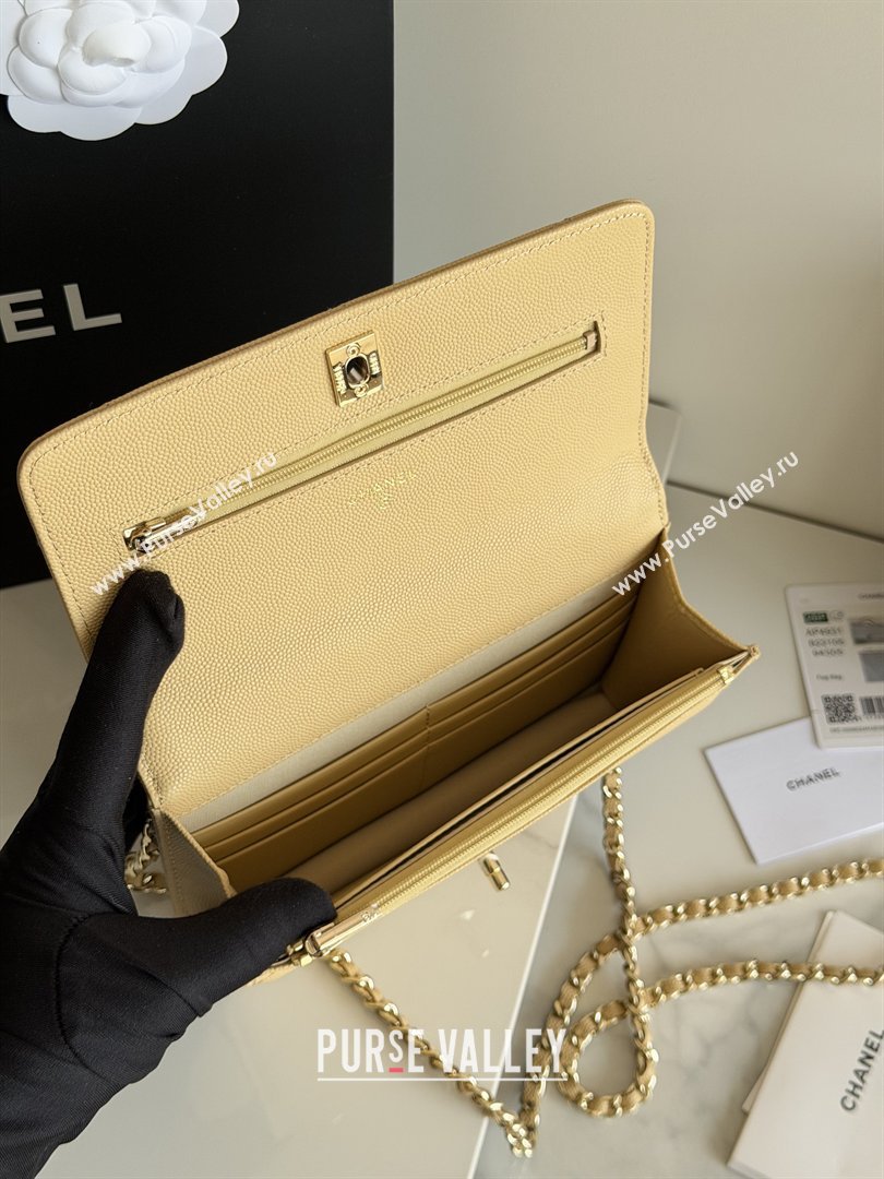 Chanel Wallet On Chain with Top Handle Grained Shiny Calfskin AP4931 Apricot 2026 (YEZI-26040712)