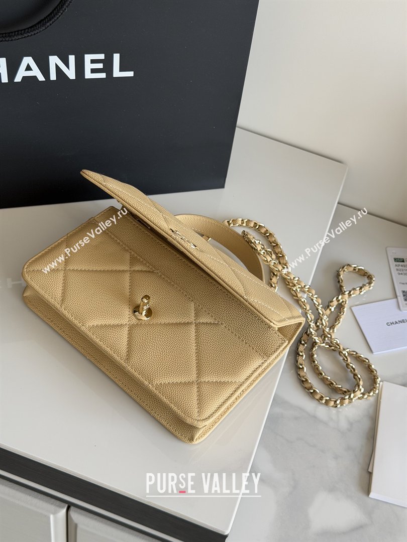 Chanel Wallet On Chain with Top Handle Grained Shiny Calfskin AP4931 Apricot 2026 (YEZI-26040712)
