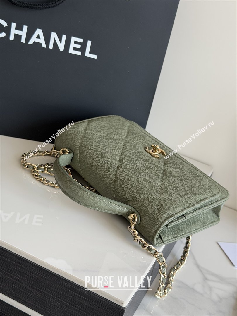 Chanel Wallet On Chain with Top Handle Grained Shiny Calfskin AP4931 Green 2026 (YEZI-26040713)