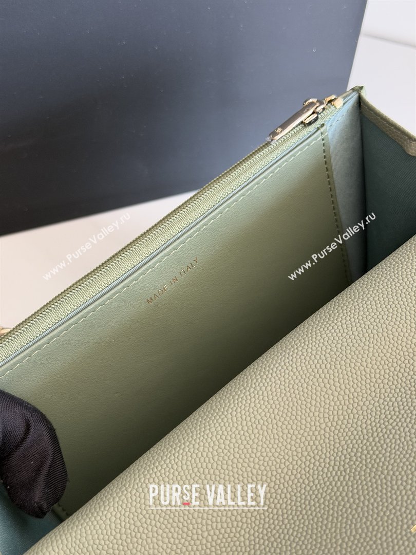 Chanel Wallet On Chain with Top Handle Grained Shiny Calfskin AP4931 Green 2026 (YEZI-26040713)