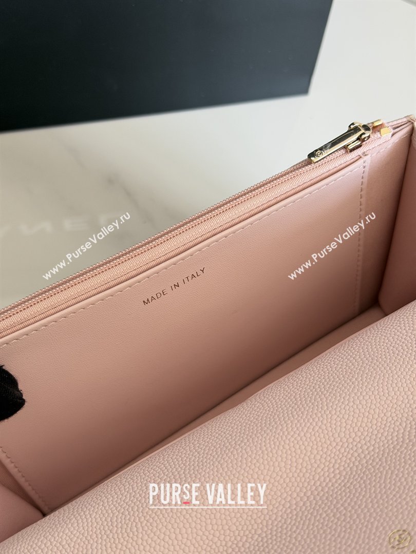 Chanel Wallet On Chain with Top Handle Grained Shiny Calfskin AP4931 Light Pink 2026 (YEZI-26040714)