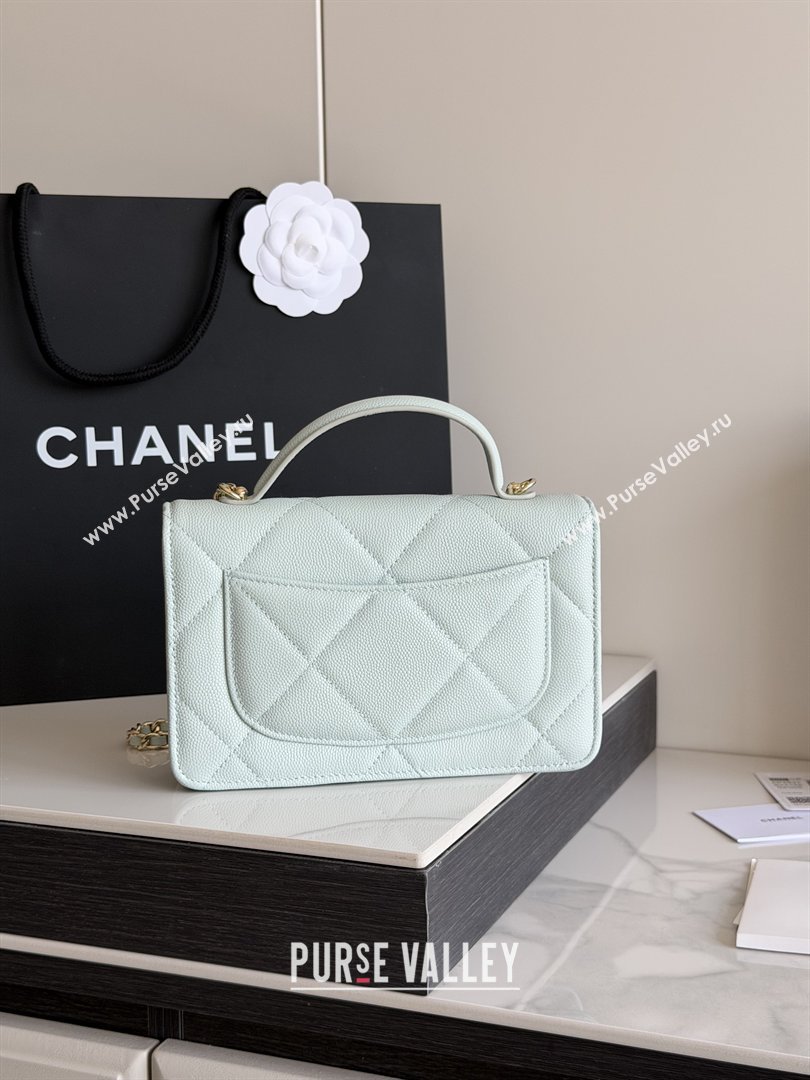 Chanel Wallet On Chain with Top Handle Grained Shiny Calfskin AP4931 Light Blue 2026 (YEZI-26040715)