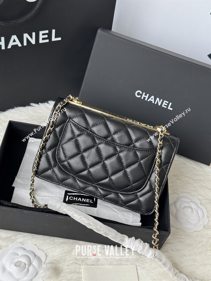 Chanel Lambskin Wallet On Chain WOC with Top Metal Band 6841V Black 2026 (JY-26040725)