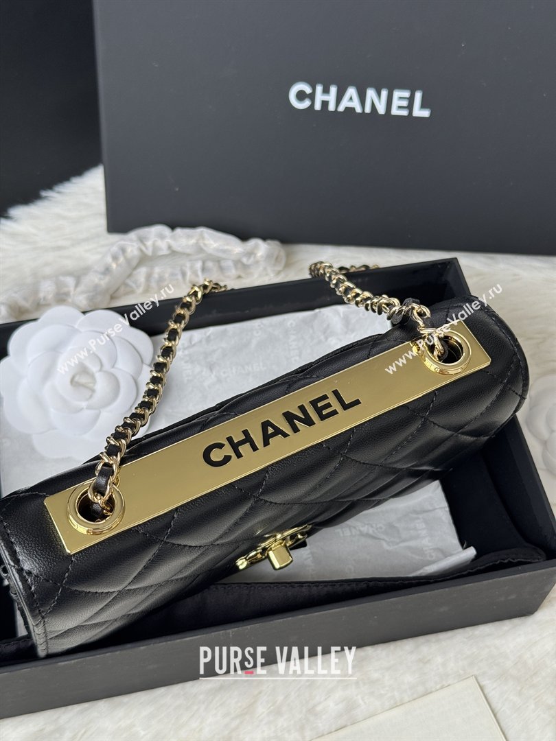 Chanel Lambskin Wallet On Chain WOC with Top Metal Band 6841V Black 2026 (JY-26040725)