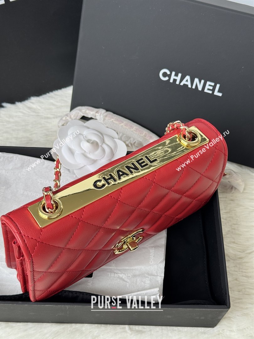 Chanel Lambskin Wallet On Chain WOC with Top Metal Band 6841V Red 2026 (JY-26040722)