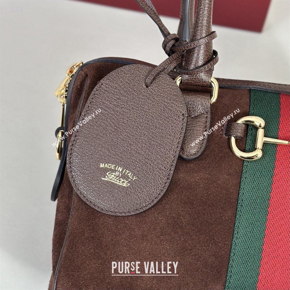 Gucci Borsetto Medium Boston Bag in Brown Suede 866732 2026 (DLH-26040501)
