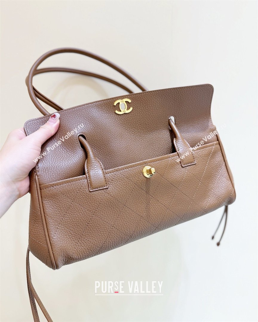 Chanel Small Shopping Bag in Brown Grained Calfskin AS6288 Spring Summer 2026 Top Quality (SHUNY-26040701)