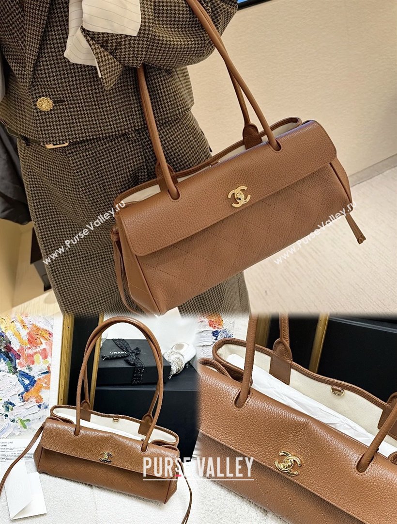 Chanel Small Shopping Bag in Brown Grained Calfskin AS6288 Spring Summer 2026 Top Quality (SHUNY-26040701)