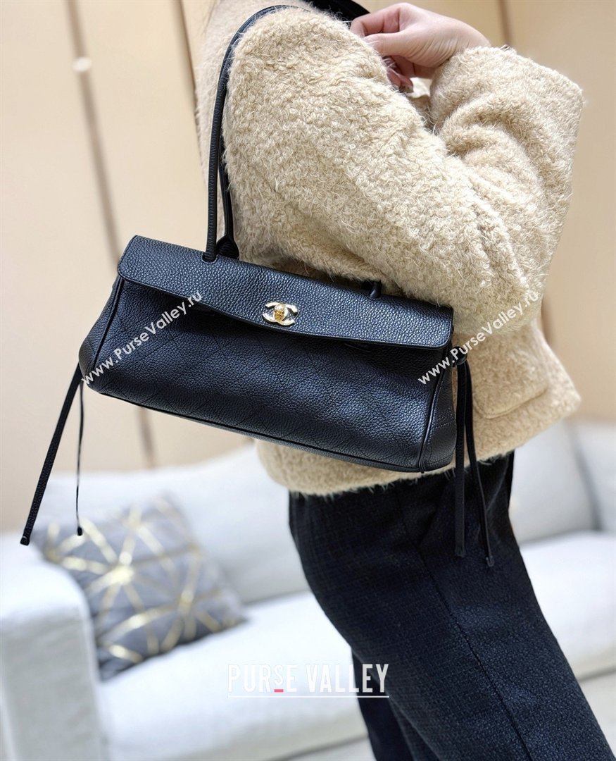 Chanel Small Shopping Bag in Black Grained Calfskin AS6288 Spring Summer 2026 Top Quality (SHUNY-26040702)