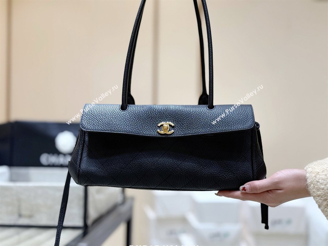 Chanel Small Shopping Bag in Black Grained Calfskin AS6288 Spring Summer 2026 Top Quality (SHUNY-26040702)