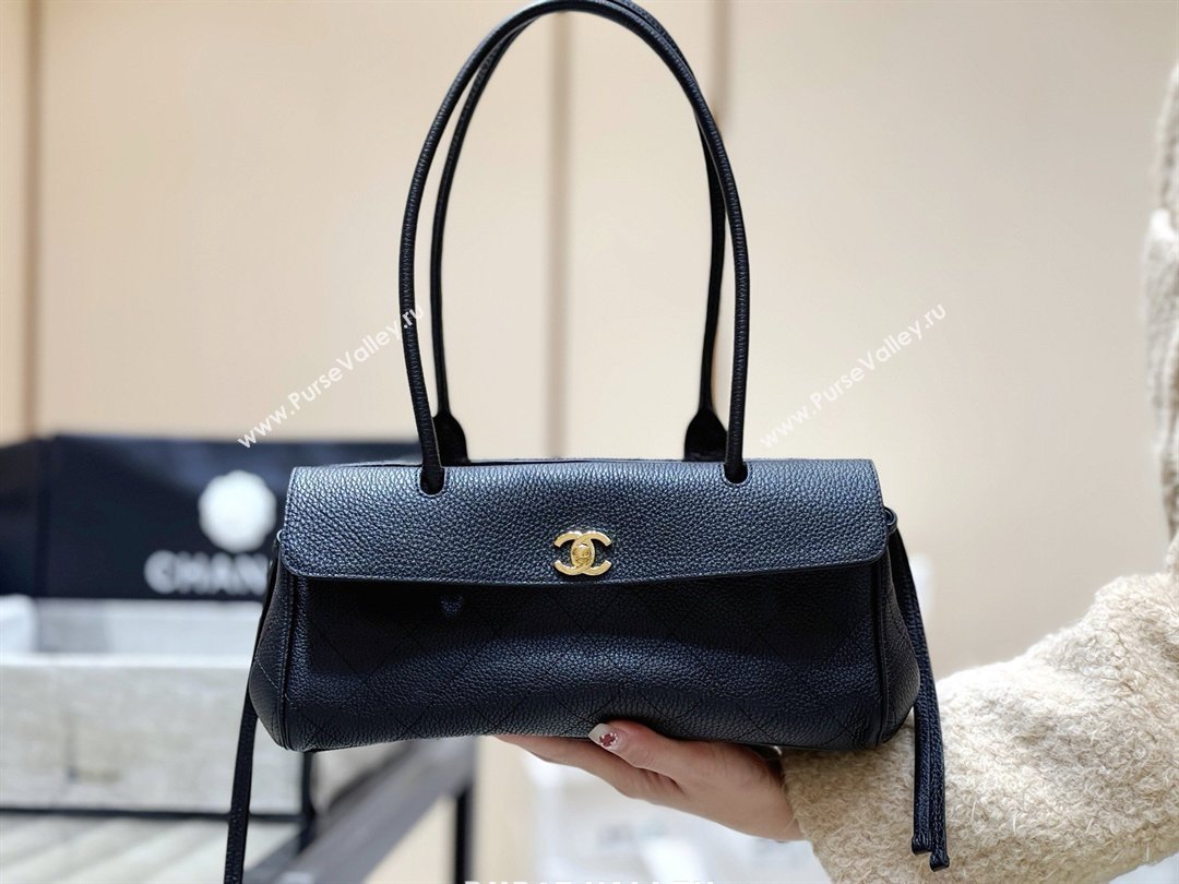 Chanel Small Shopping Bag in Black Grained Calfskin AS6288 Spring Summer 2026 Top Quality (SHUNY-26040702)