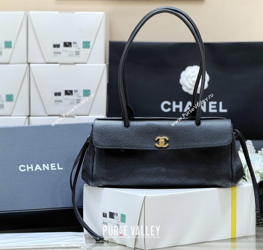 Chanel Small Shopping Bag in Black Grained Calfskin AS6288 Spring Summer 2026 Top Quality (SHUNY-26040702)