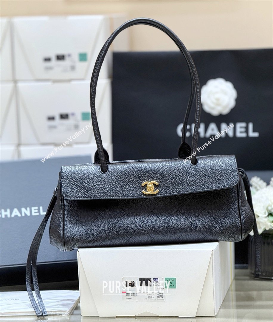 Chanel Small Shopping Bag in Black Grained Calfskin AS6288 Spring Summer 2026 Top Quality (SHUNY-26040702)