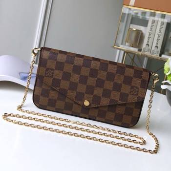 Louis Vuitton Pochette Felicie Bag in Damier Ebene Canvas N63032 Brown 2026 (K-26040705)