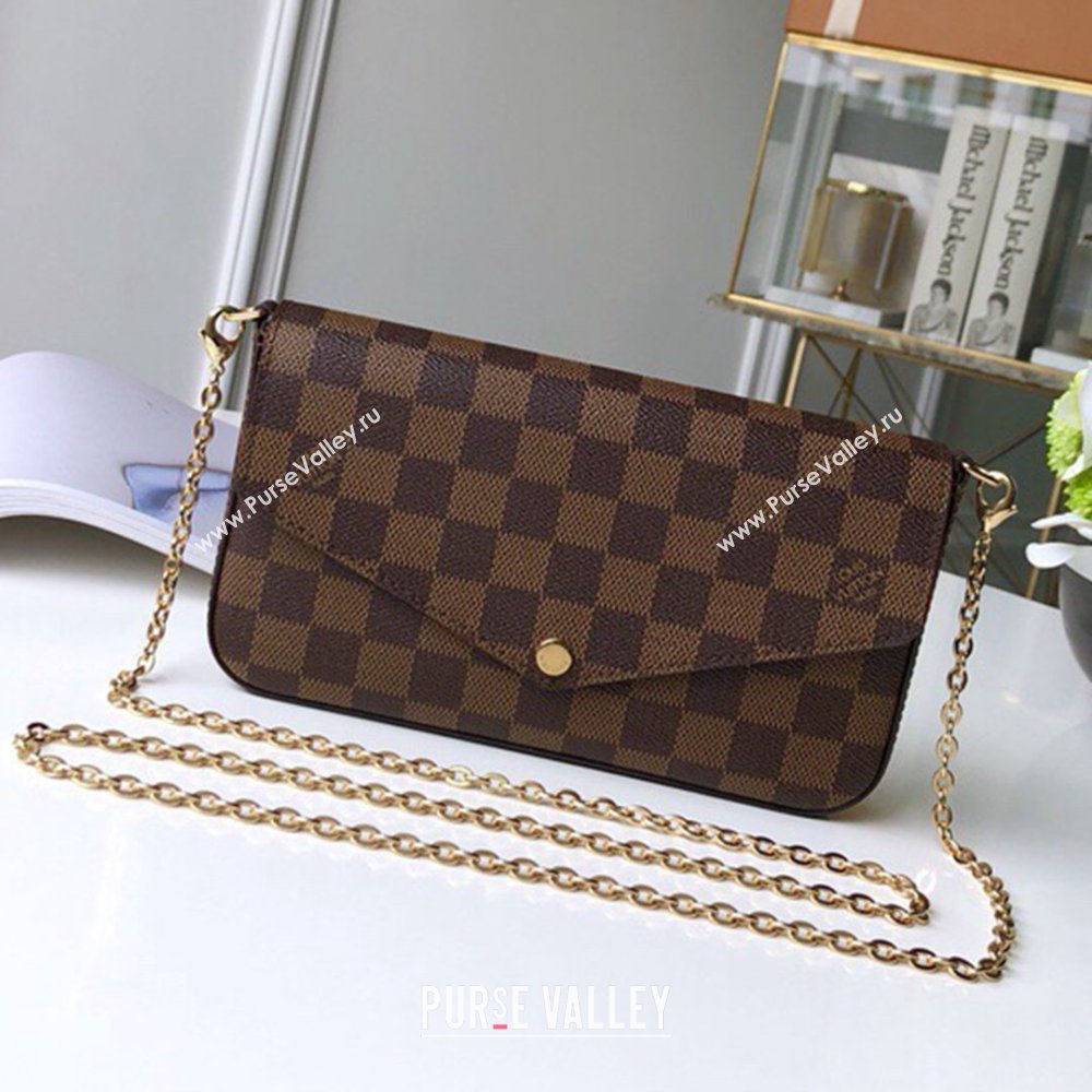 Louis Vuitton Pochette Felicie Bag in Damier Ebene Canvas N63032 Brown 2026 (K-26040705)