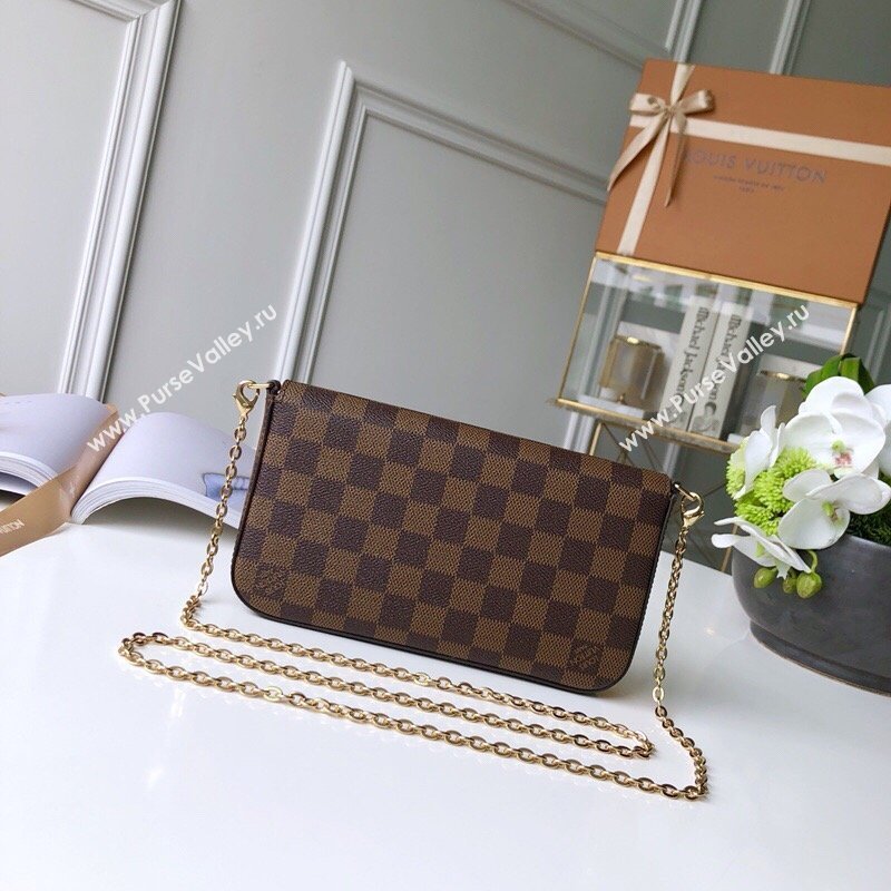 Louis Vuitton Pochette Felicie Bag in Damier Ebene Canvas N63032 Brown 2026 (K-26040705)