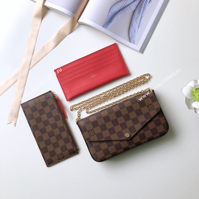 Louis Vuitton Pochette Felicie Bag in Damier Ebene Canvas N63032 Brown 2026 (K-26040705)