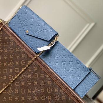 Louis Vuitton Pochette Felicie Mini Bag in Monogram Empreinte Leather M82477 Blue 2026 (K-26040706)