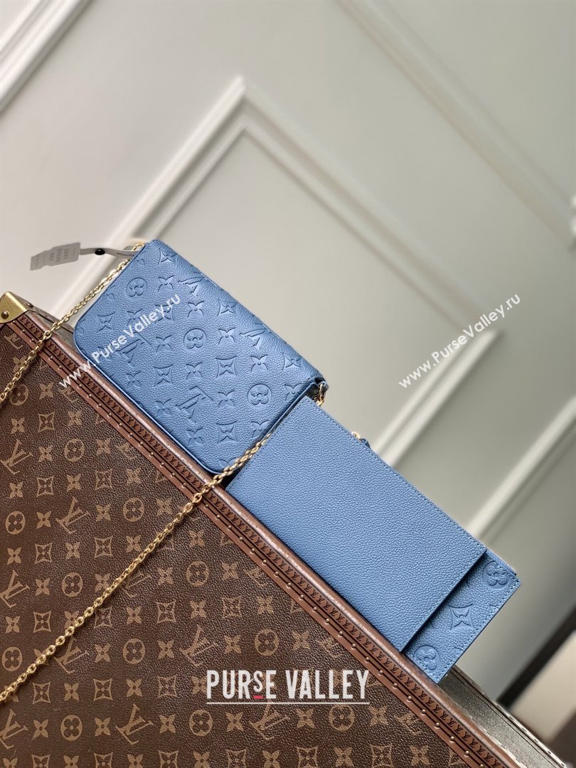Louis Vuitton Pochette Felicie Mini Bag in Monogram Empreinte Leather M82477 Blue 2026 (K-26040706)