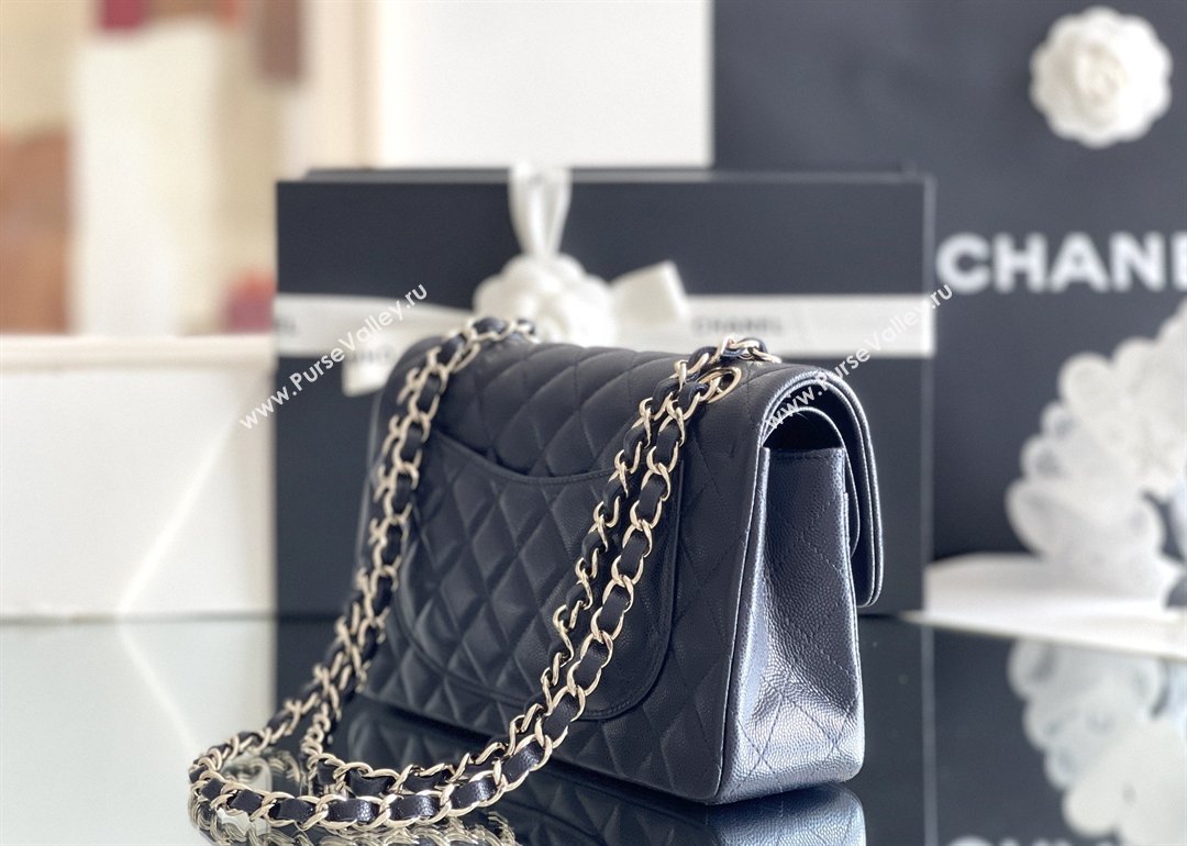 Chanel Grained Calfskin Small Classic Flap Bag A01116 Deep Blue/Light Gold 2026 Original Quality (MHE-26040818)