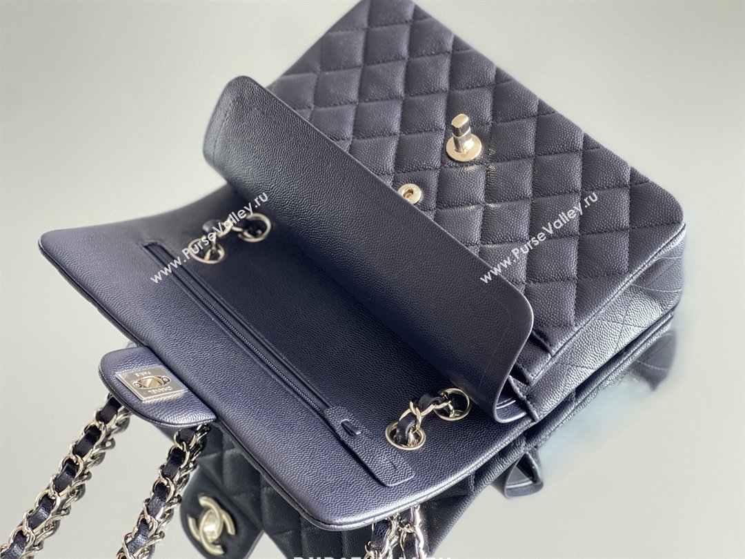 Chanel Grained Calfskin Small Classic Flap Bag A01116 Deep Blue/Light Gold 2026 Original Quality (MHE-26040818)