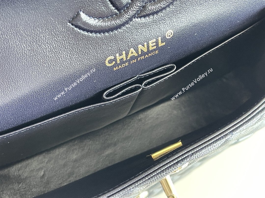 Chanel Grained Calfskin Small Classic Flap Bag A01116 Deep Blue/Light Gold 2026 Original Quality (MHE-26040818)