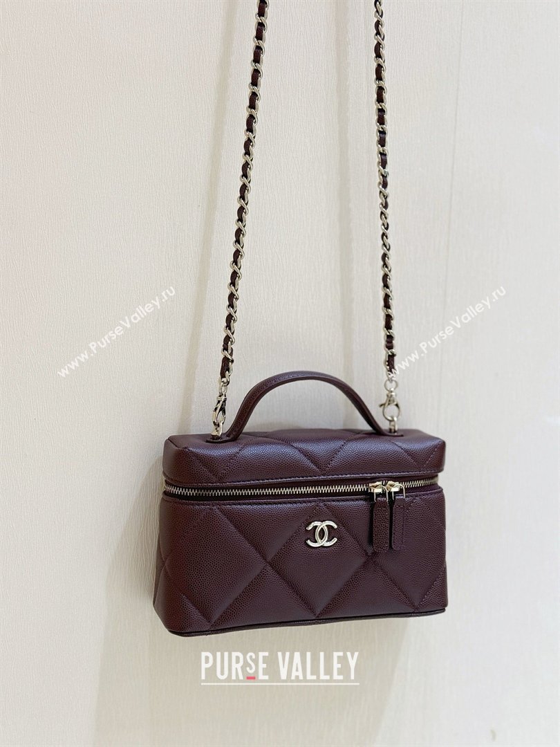 Chanel Grained Shiny Calfskin Vanity Case with Top Handle AP4936 Reddish Brown 2026 Top Quality (SHUNY-26040813)
