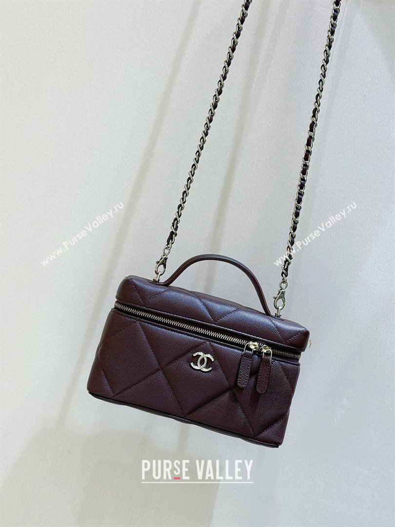 Chanel Grained Shiny Calfskin Vanity Case with Top Handle AP4936 Reddish Brown 2026 Top Quality (SHUNY-26040813)