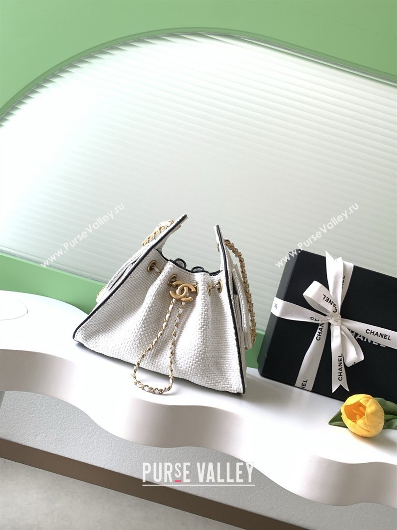 Chanel 25 Mini Hobo Handbag in Braided Raffia AS5631 White 2026 (JY-26040812)