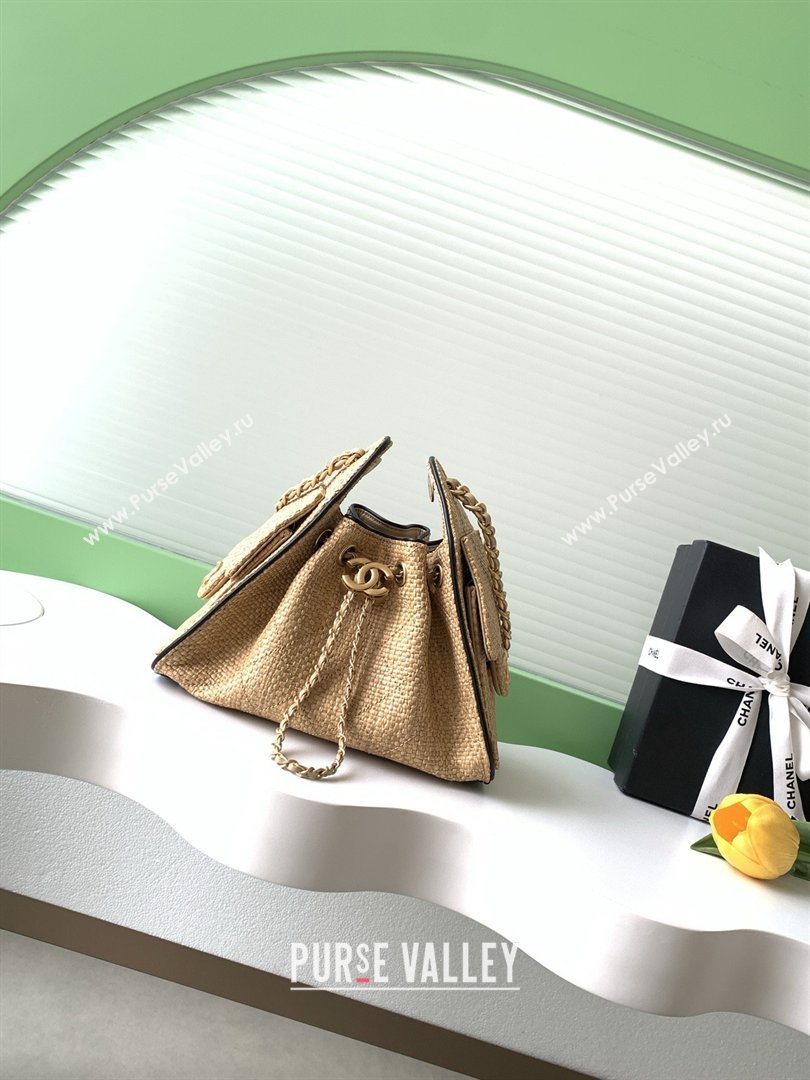 Chanel 25 Mini Hobo Handbag in Braided Raffia AS5631 Beige 2026 (JY-26040811)