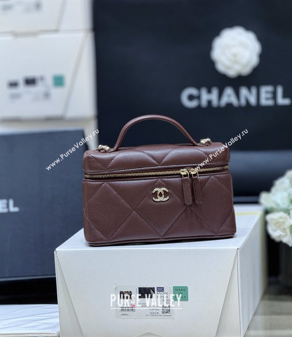 Chanel Grained Shiny Calfskin Vanity Case with Top Handle AP4936 Reddish Brown 2026 Top Quality (SHUNY-26040813)