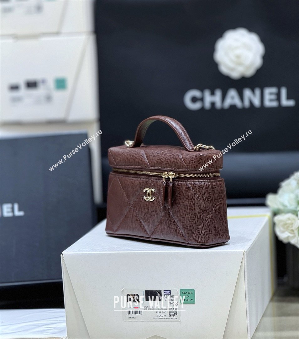 Chanel Grained Shiny Calfskin Vanity Case with Top Handle AP4936 Reddish Brown 2026 Top Quality (SHUNY-26040813)