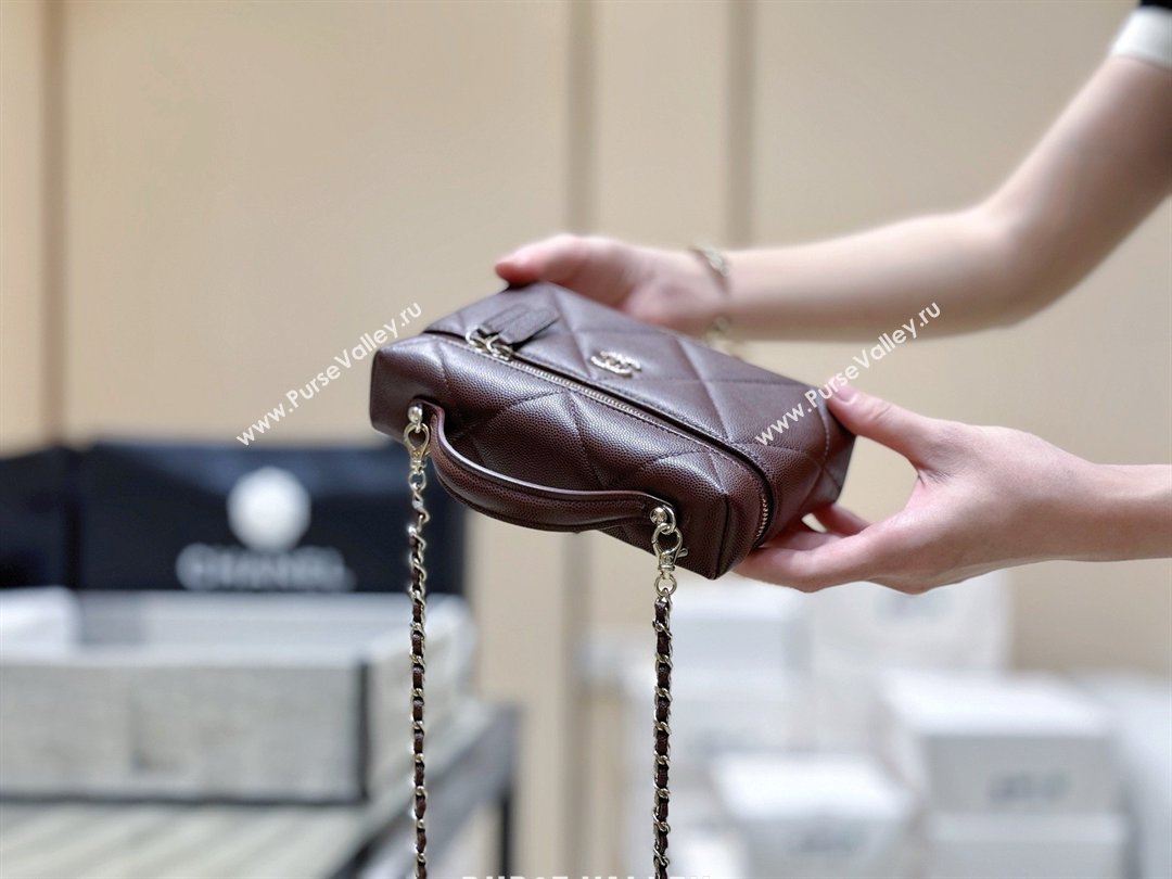 Chanel Grained Shiny Calfskin Vanity Case with Top Handle AP4936 Reddish Brown 2026 Top Quality (SHUNY-26040813)
