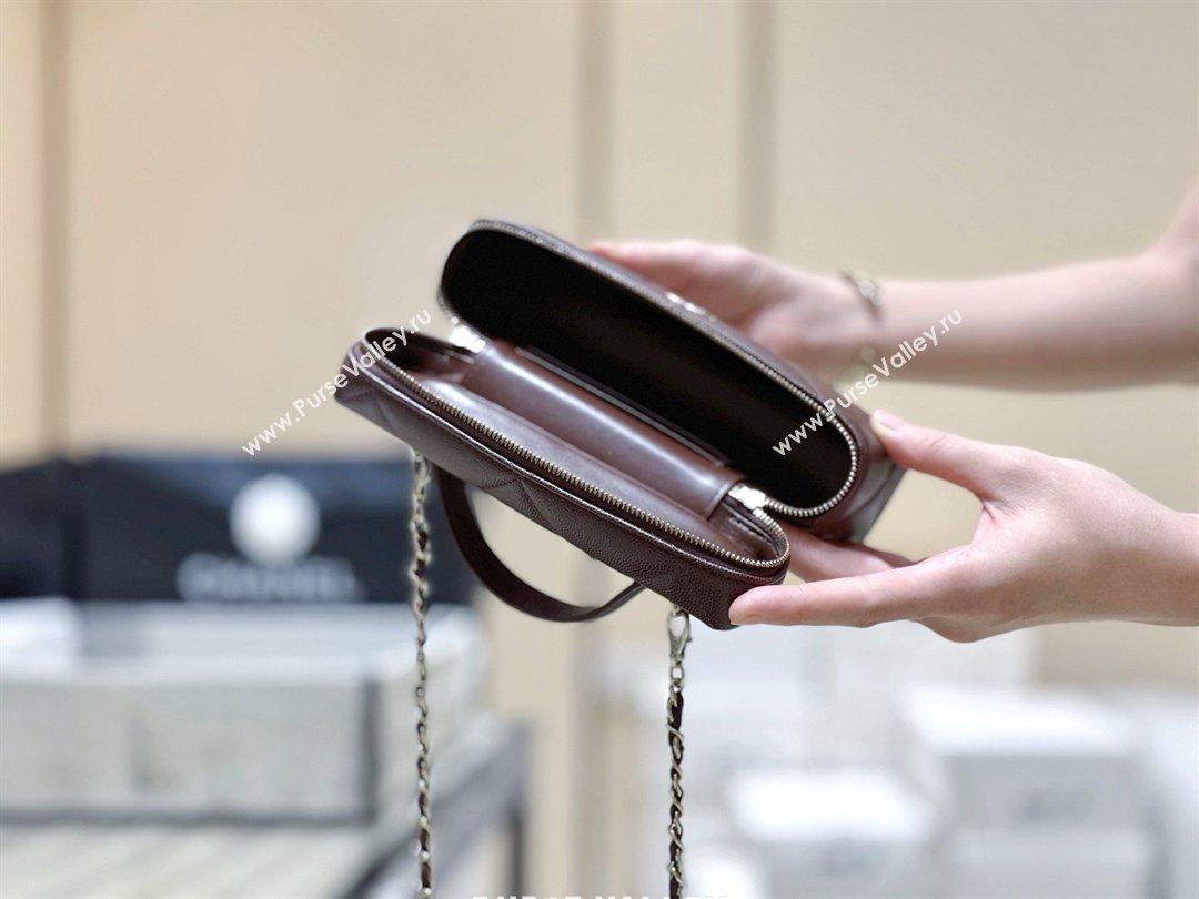 Chanel Grained Shiny Calfskin Vanity Case with Top Handle AP4936 Reddish Brown 2026 Top Quality (SHUNY-26040813)