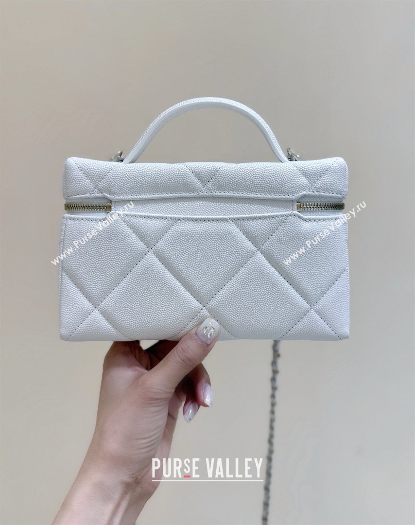 Chanel Grained Shiny Calfskin Vanity Case with Top Handle AP4936 White 2026 Top Quality (SHUNY-26040814)