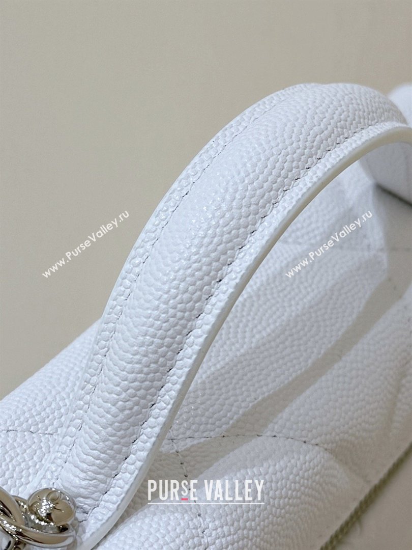 Chanel Grained Shiny Calfskin Vanity Case with Top Handle AP4936 White 2026 Top Quality (SHUNY-26040814)