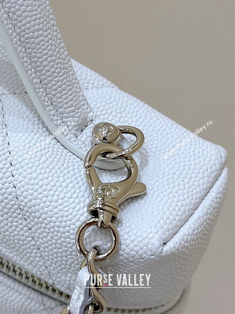 Chanel Grained Shiny Calfskin Vanity Case with Top Handle AP4936 White 2026 Top Quality (SHUNY-26040814)