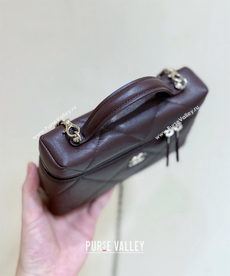 Chanel Grained Shiny Calfskin Vanity Case with Top Handle AP4936 Reddish Brown 2026 Top Quality (SHUNY-26040813)