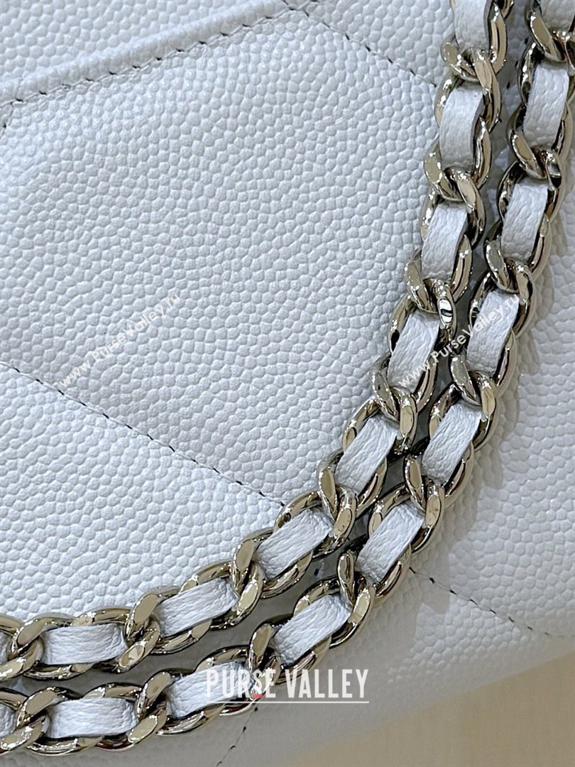 Chanel Grained Shiny Calfskin Vanity Case with Top Handle AP4936 White 2026 Top Quality (SHUNY-26040814)