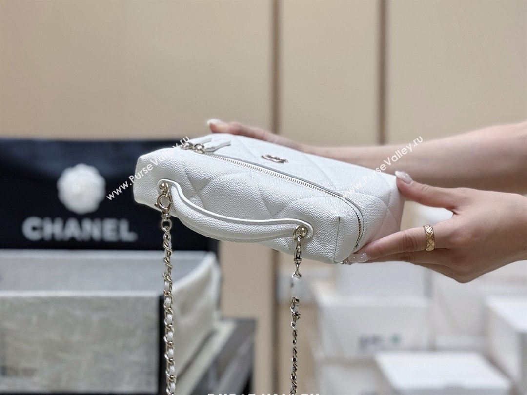 Chanel Grained Shiny Calfskin Vanity Case with Top Handle AP4936 White 2026 Top Quality (SHUNY-26040814)