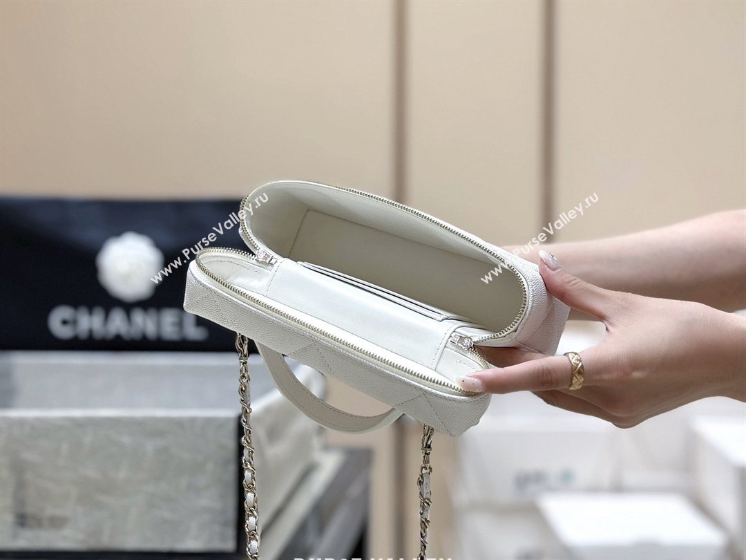 Chanel Grained Shiny Calfskin Vanity Case with Top Handle AP4936 White 2026 Top Quality (SHUNY-26040814)