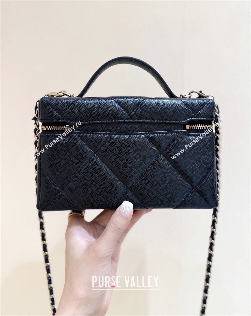 Chanel Grained Shiny Calfskin Vanity Case with Top Handle AP4936 Black 2026 Top Quality (SHUNY-26040815)
